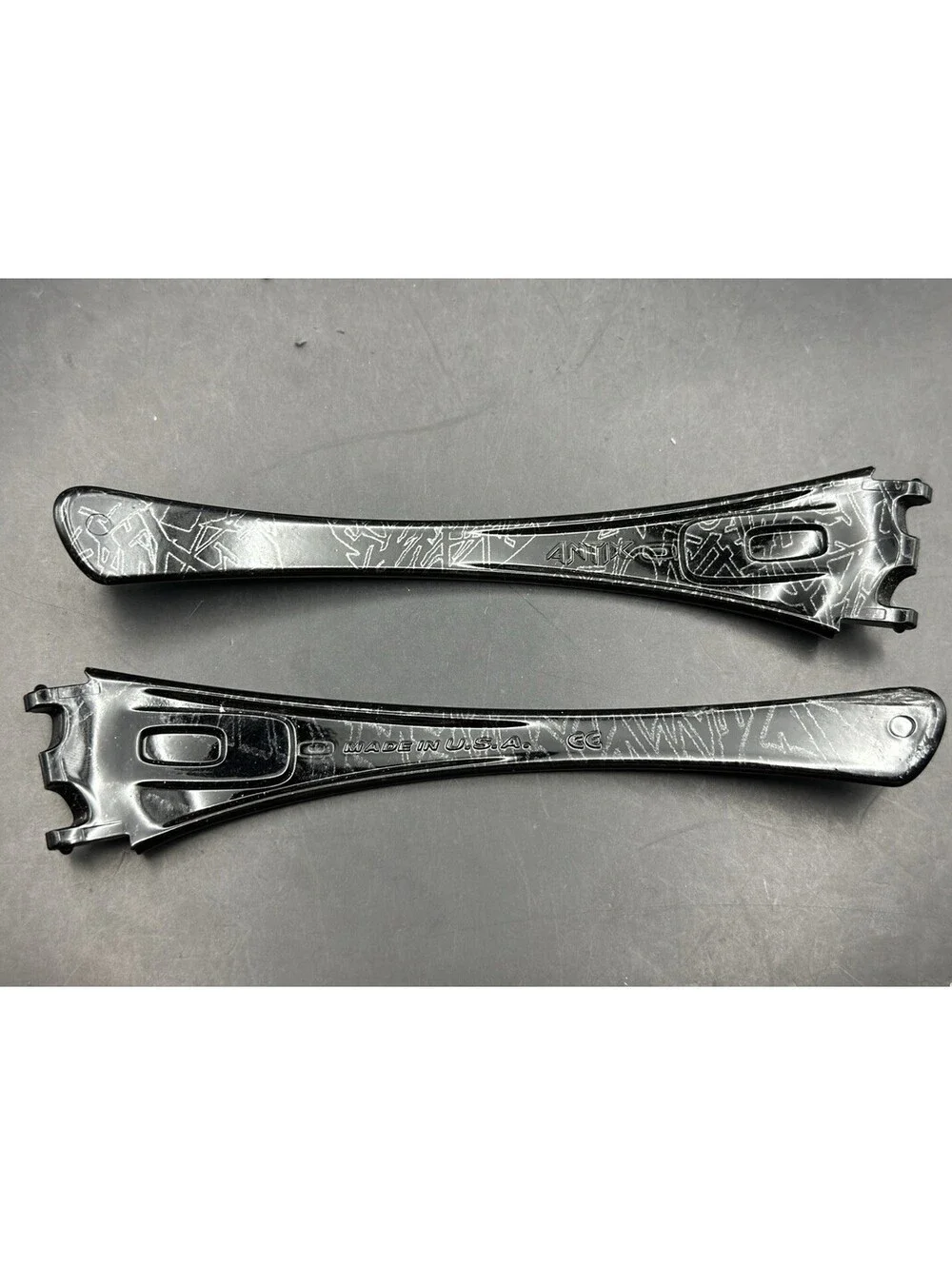 Oakley Antix Polished Black History Text OEM Replacement Arms